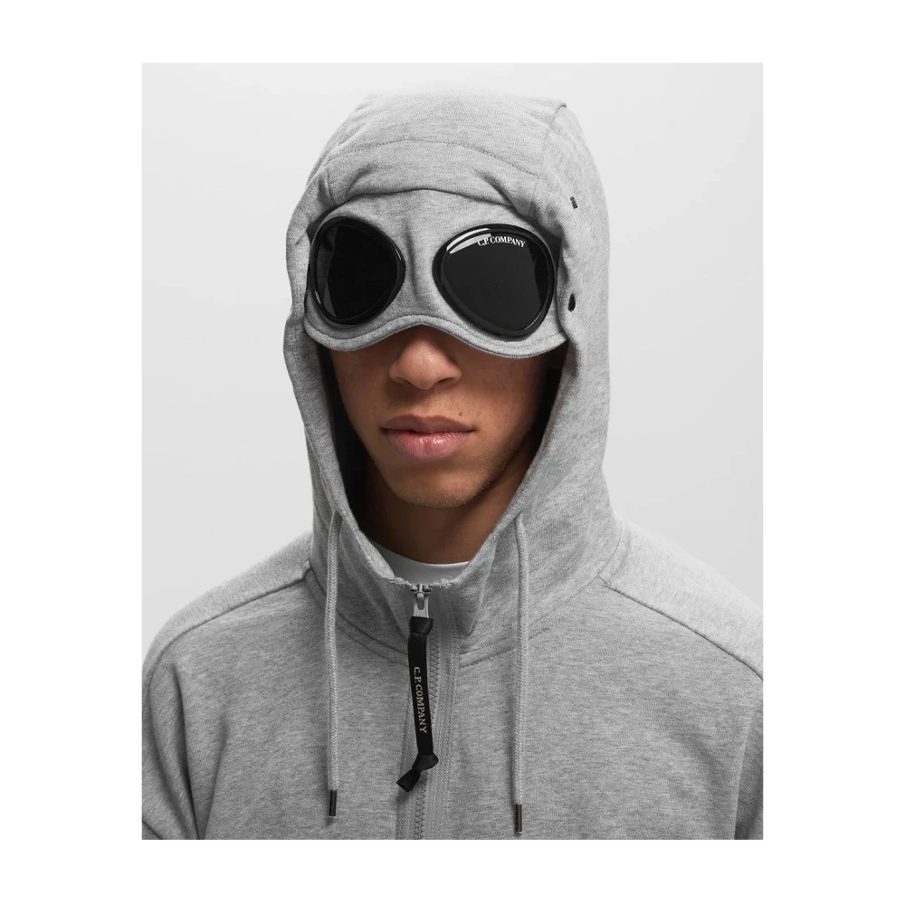 C.P. Company Goggle Ritshoodie met Capuchon Gray Heren
