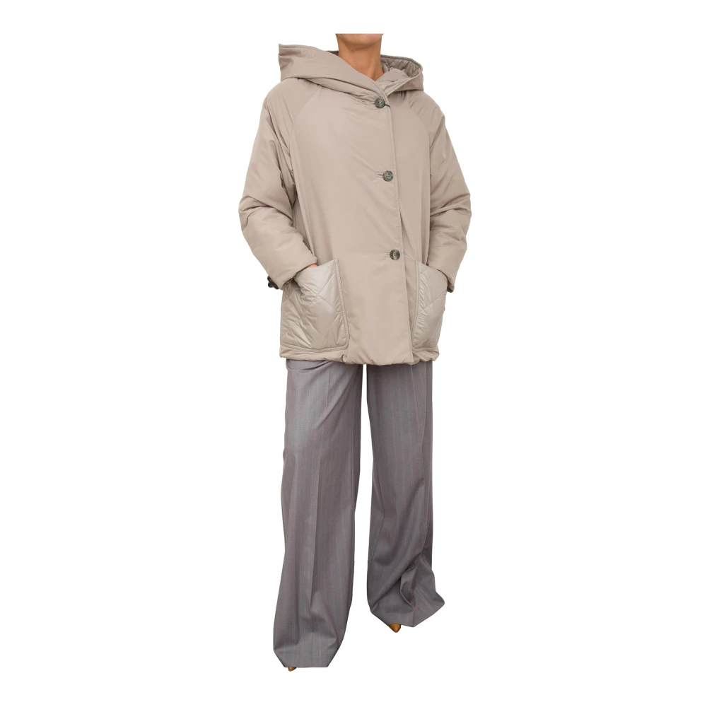 Marella Korte Gewatteerde Beige Jas Beige Dames