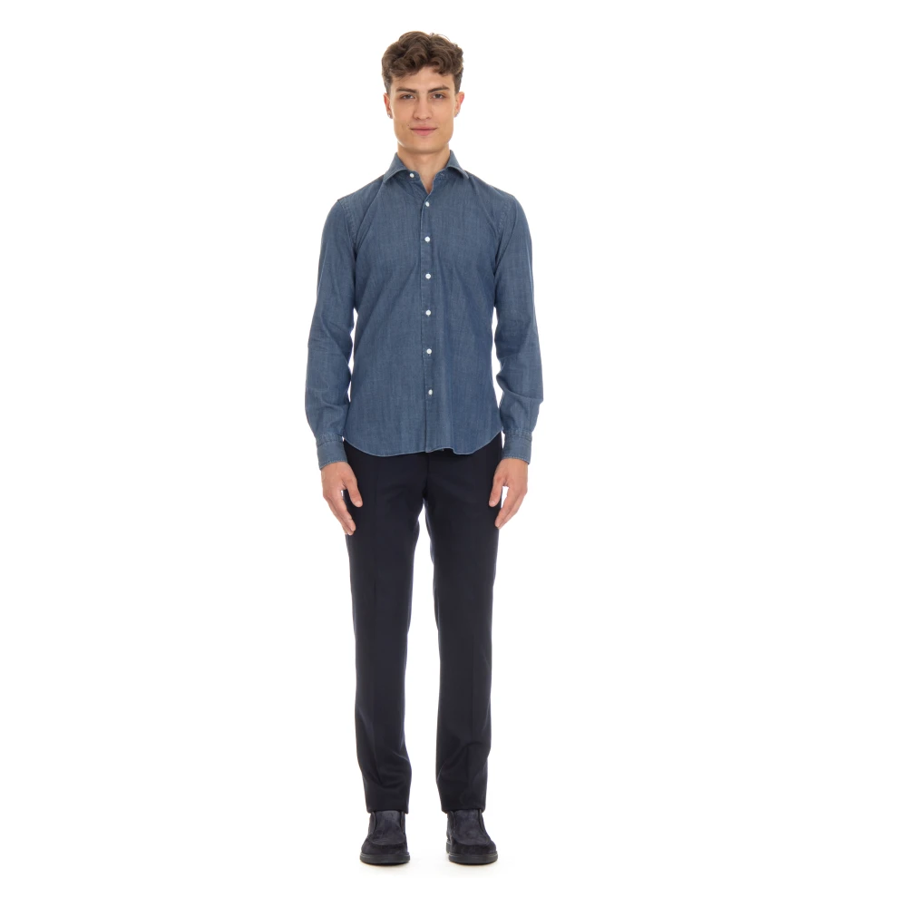 Barba Denim Overhemd Blue Heren