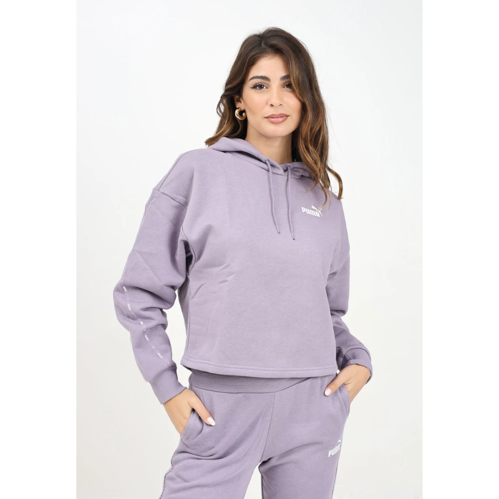 Puma Paarse hoodie met tape detail Purple Dames