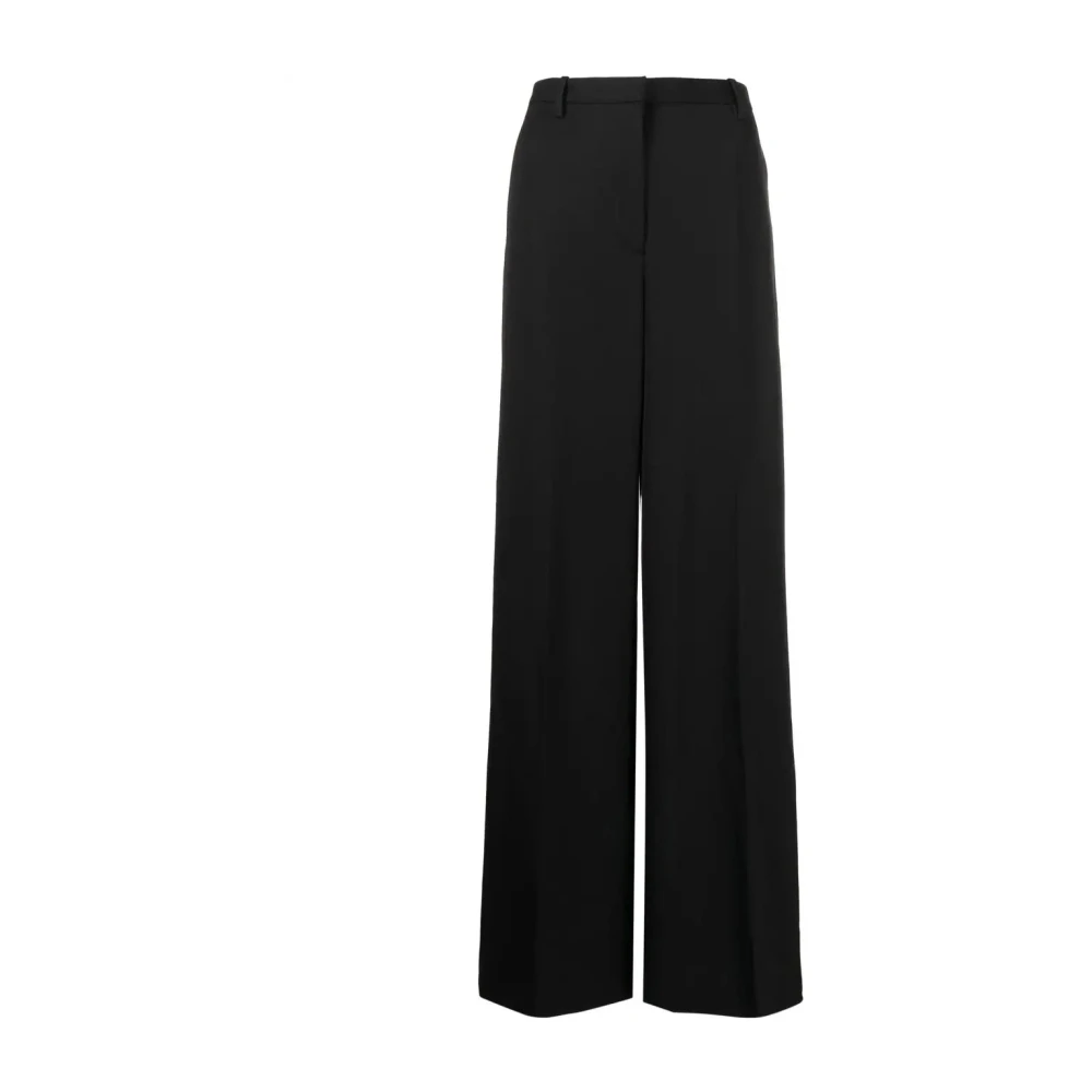 Versace Zwarte broek met hoge taille en wijde pijpen Black Dames