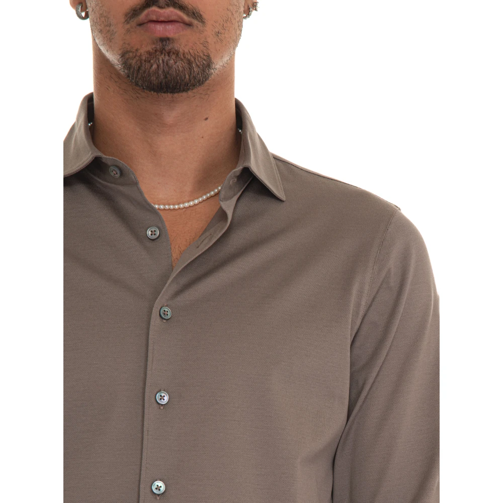 Gran Sasso Elegant Classic Shirt Brown Heren
