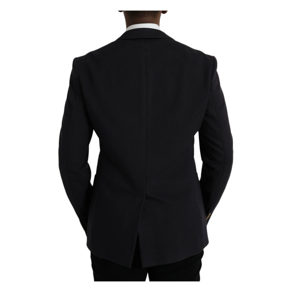Dolce & Gabbana Navy Crown Bee Double-Breasted Blazer Blue Heren