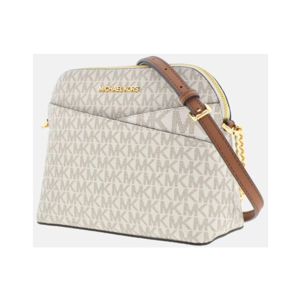 Michael Kors Dome Jet Set Vanilla Schoudertas White Dames