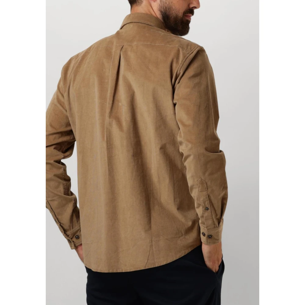 Anerkjendt Beige Corduroy Casual Overhemd Beige Heren