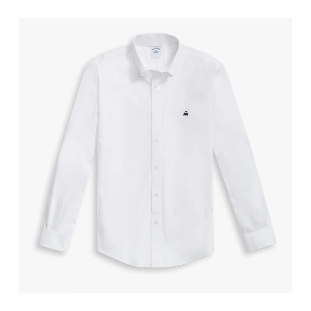 Brooks Brothers Regular Fit Non-Iron Stretch Katoenen Overhemd met Button Down Kraag Blue Heren