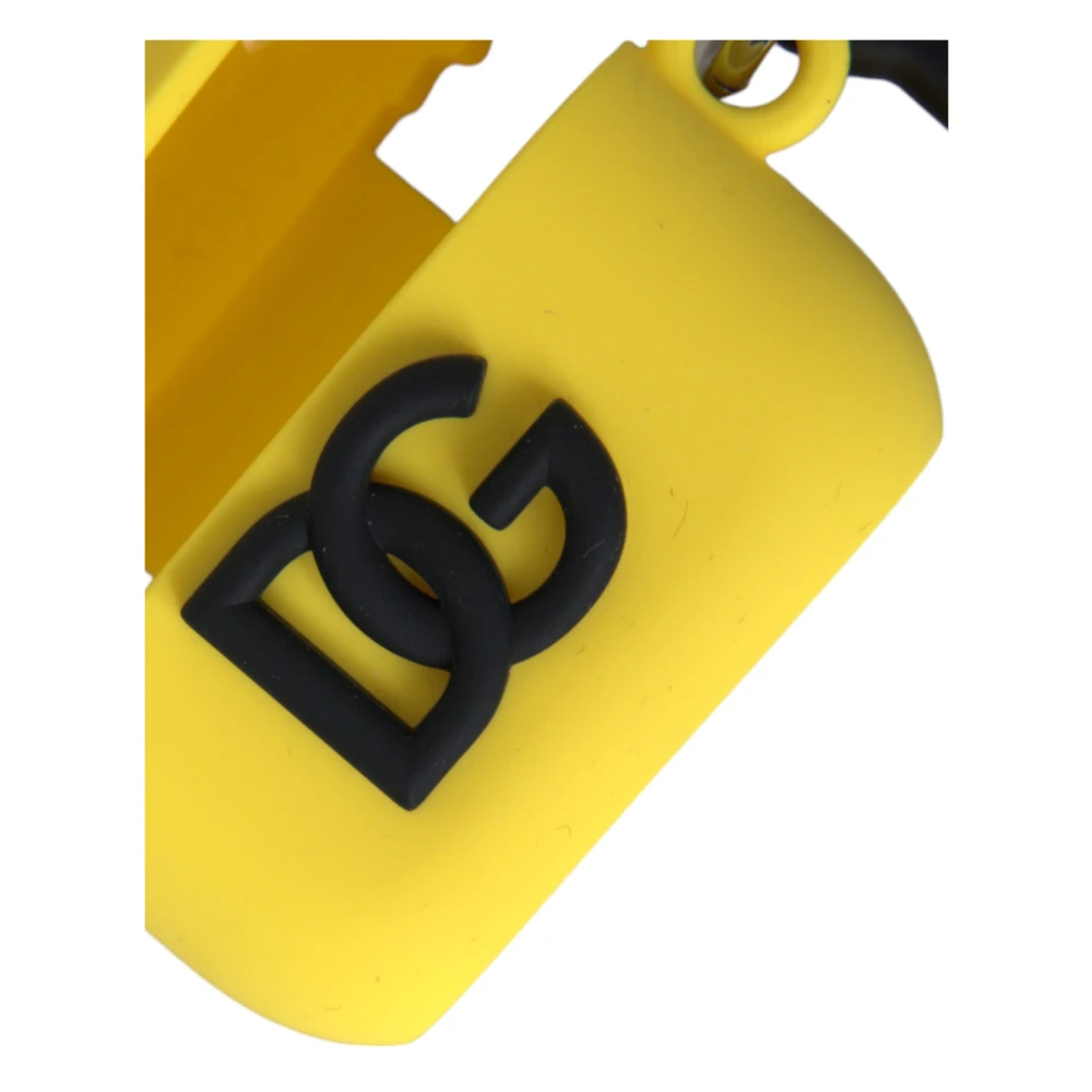 Dolce & Gabbana Gele Siliconen Airpods Hoesje met Logo-Embossing Yellow Unisex