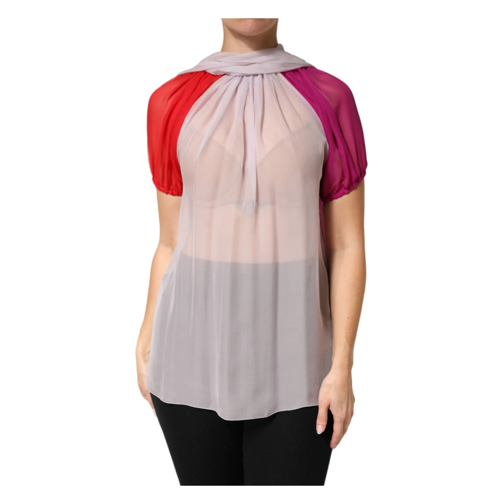 Dolce & Gabbana Women's Multicolor Blouses, S, Short Sleeves Top