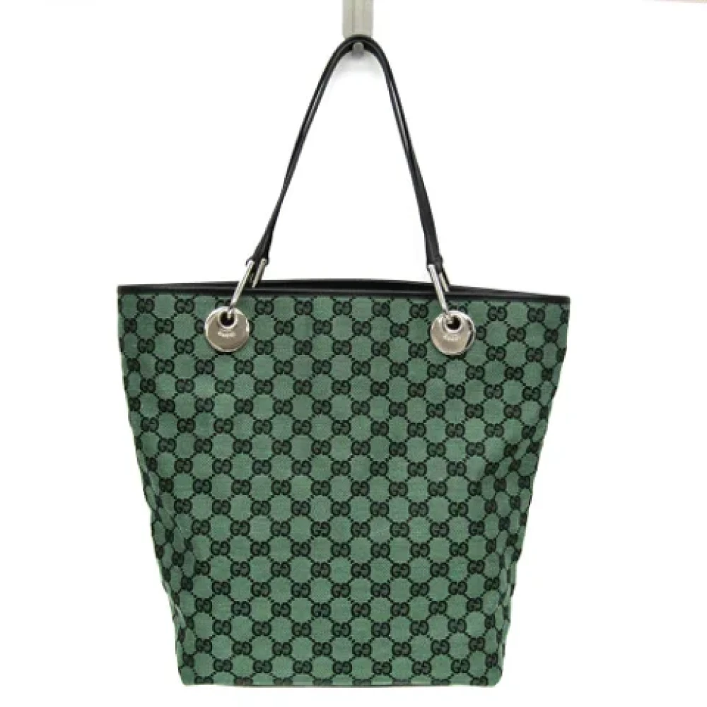 Gucci Vintage Pre-owned Canvas totes Green Dames
