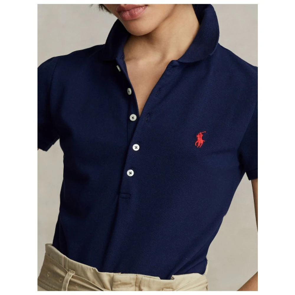 Polo Ralph Lauren Julie Slim Fit Polo Shirt Blue Dames