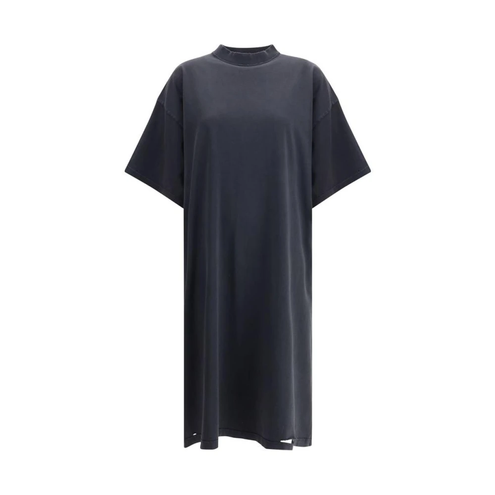 Balenciaga Moderne Logo-print T-shirt Jurk Black Dames