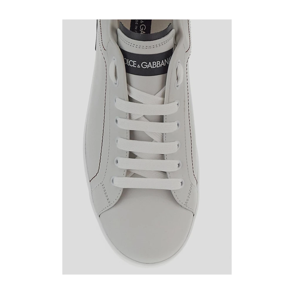 Dolce & Gabbana Leren Portofino Sneaker White Heren