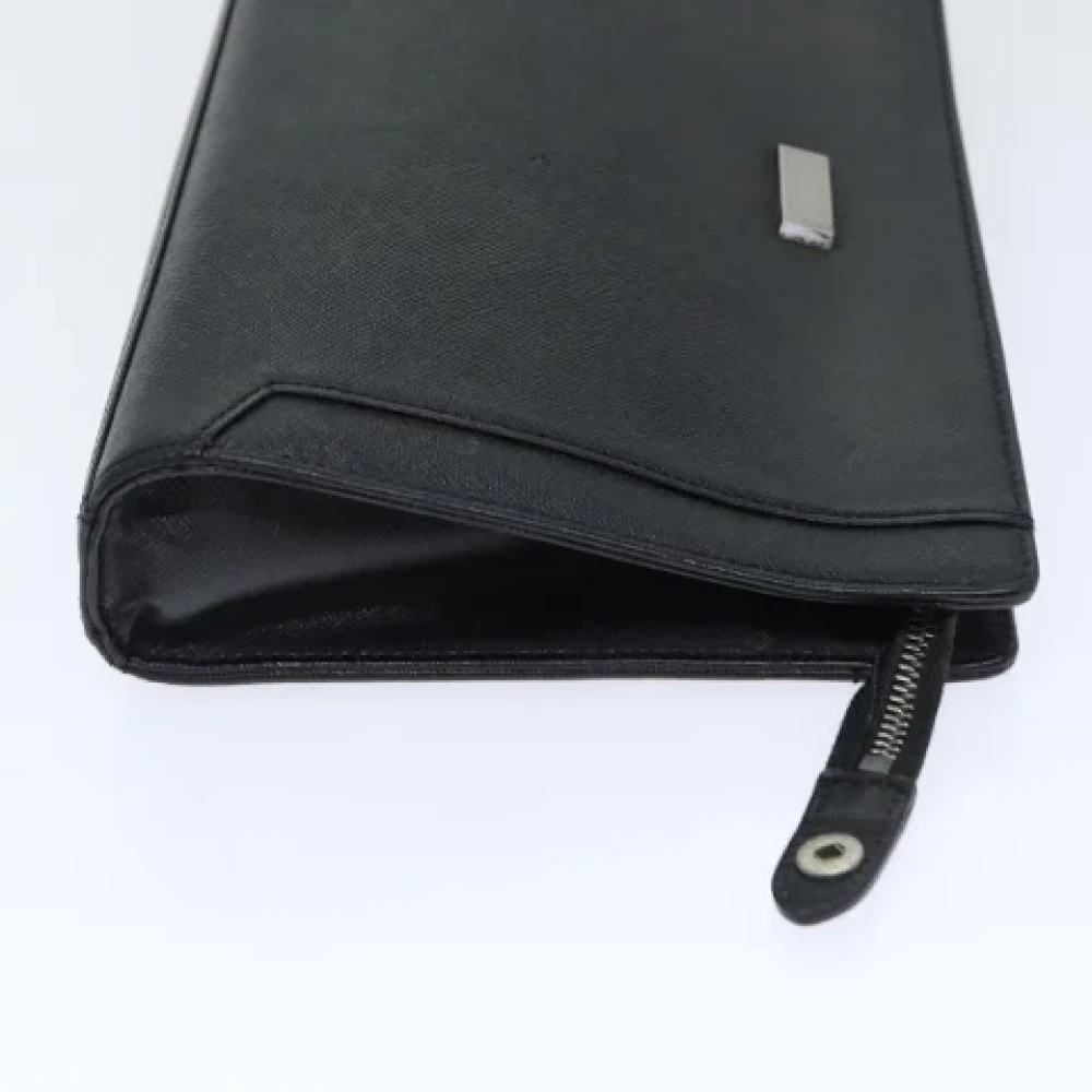 Burberry Vintage Pre-owned Leather clutches Black Dames