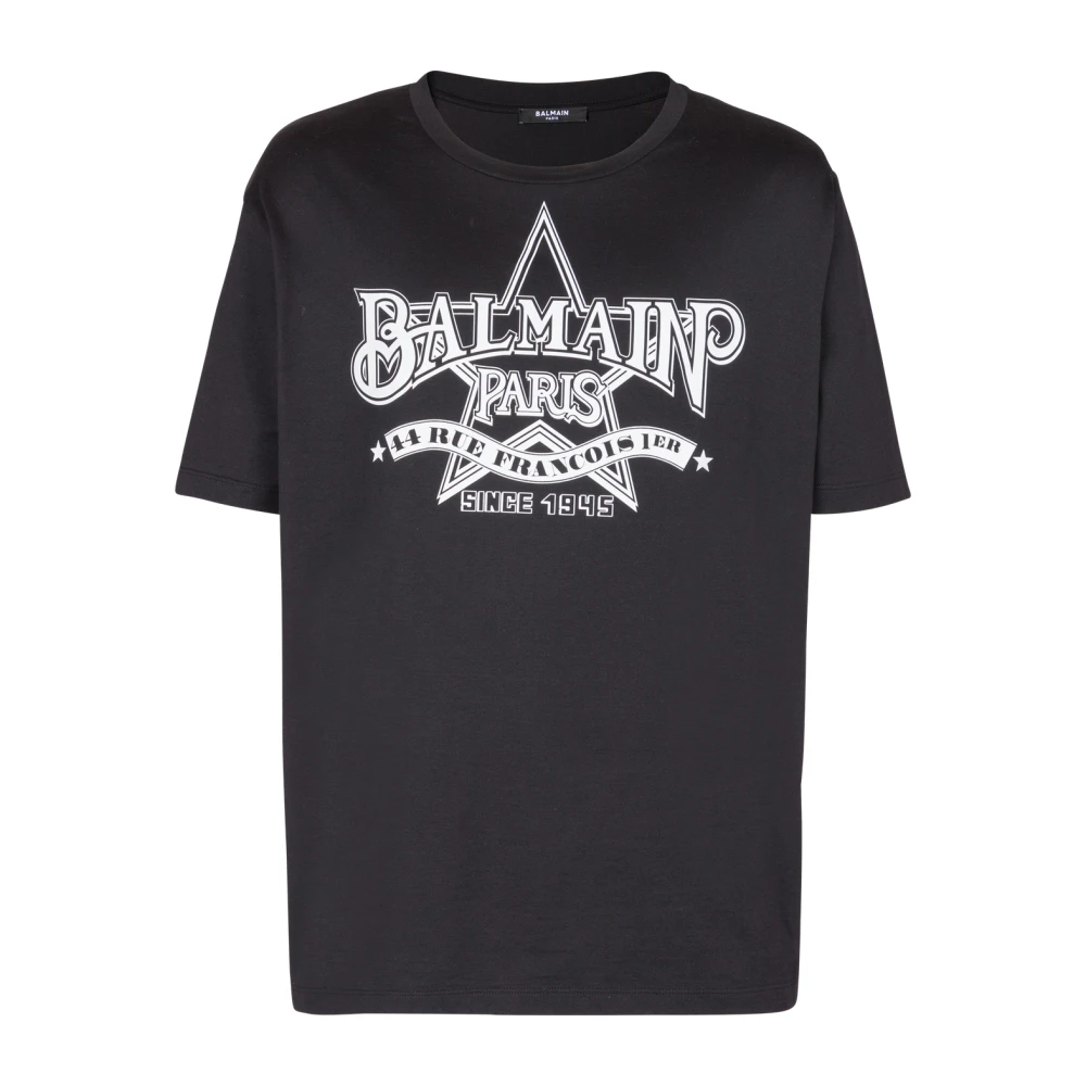 Balmain Katoenen T-shirt Black Heren