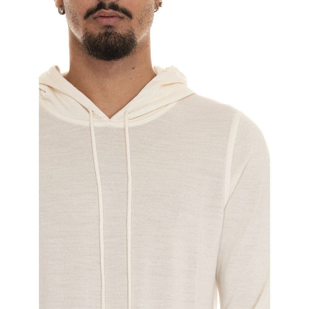 Gran Sasso Merino wollen capuchontrui White Heren