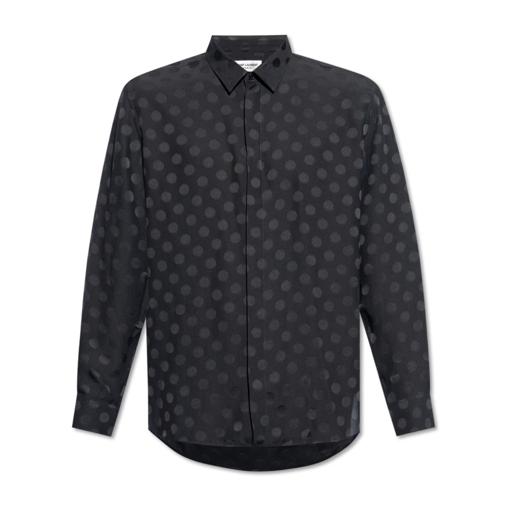 Saint Laurent Overhemd met stippenpatroon Black Heren