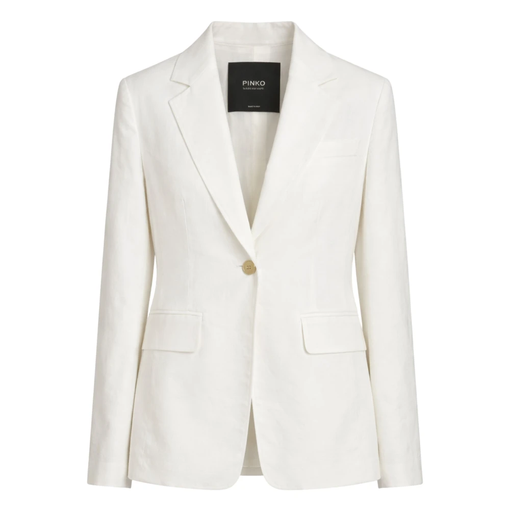 Pinko Women's White Blazers, L, Effie Blazer