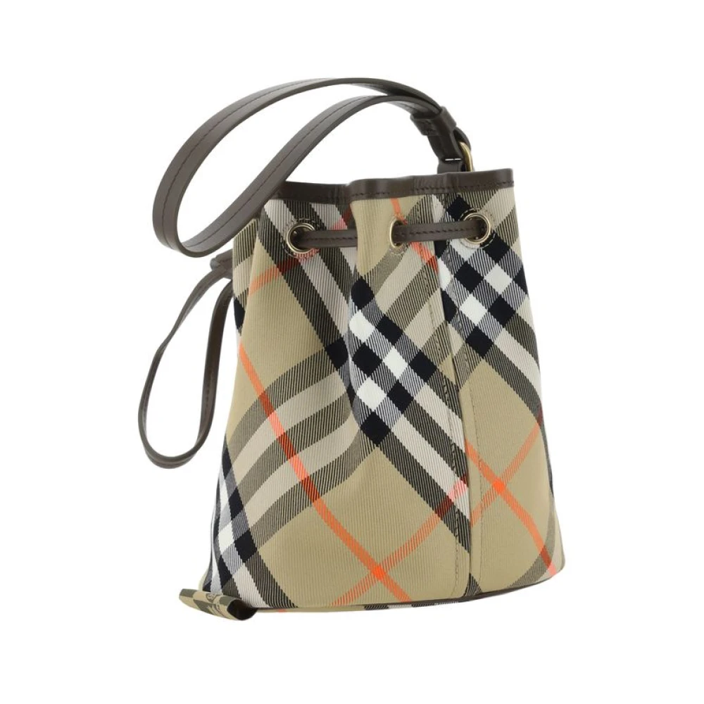 Burberry Katoenen emmertas met trekkoordsluiting Beige Dames