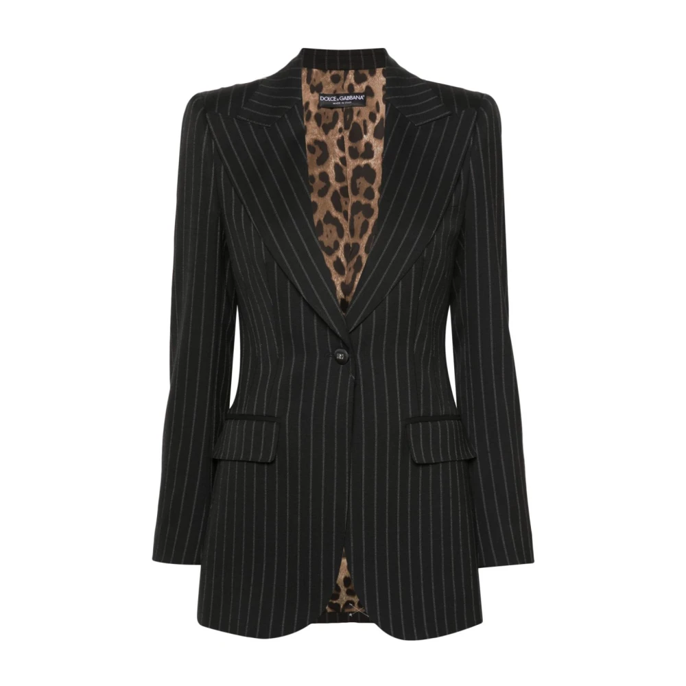 Dolce & Gabbana Wollen jas met lange mouwen Black Dames