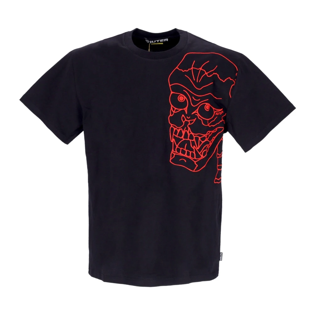 Iuter Skull Tee Zwart Rood Korte Mouw Black Heren