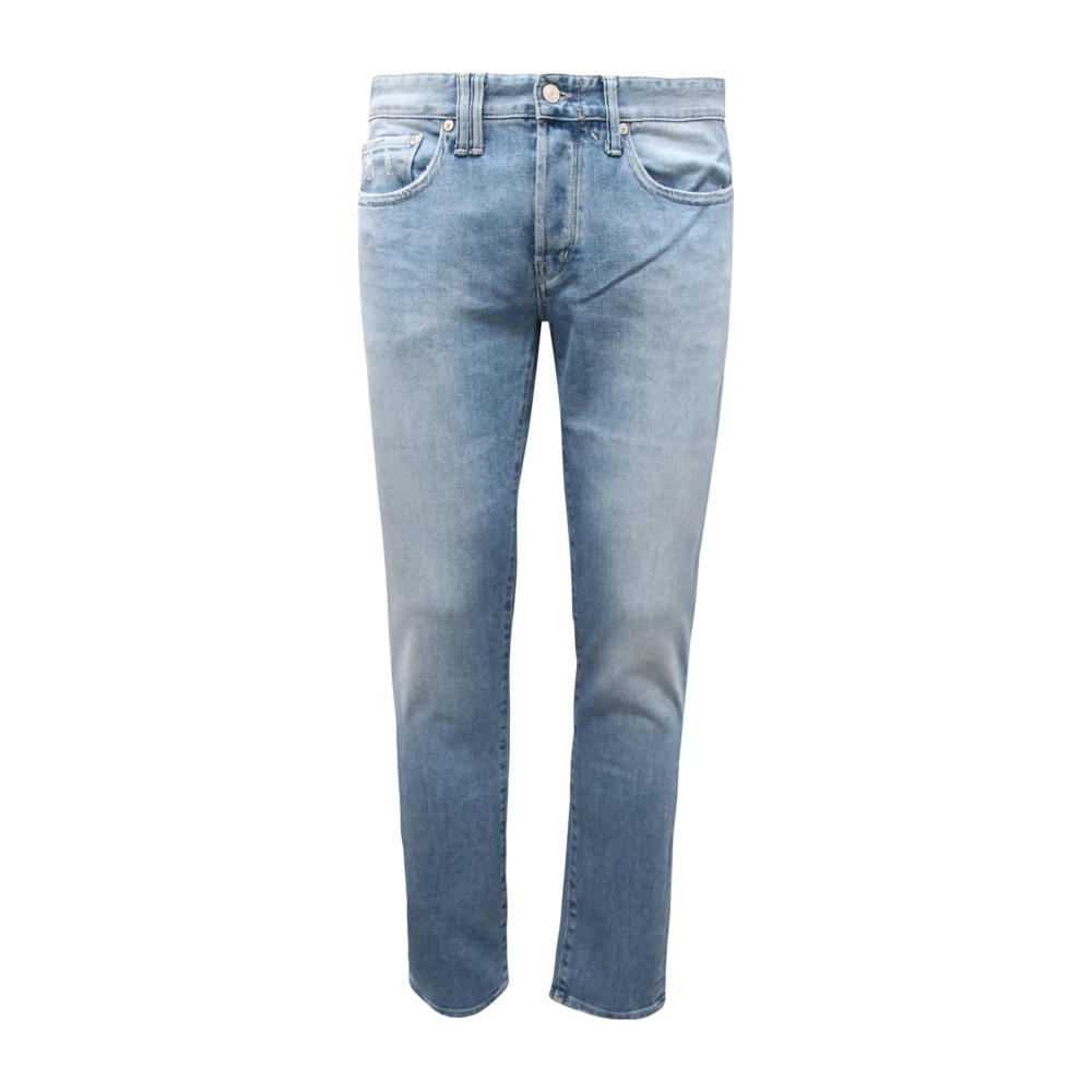 Cycle Men's Blue Comfort Skinny Bleached Destroyed Trousers