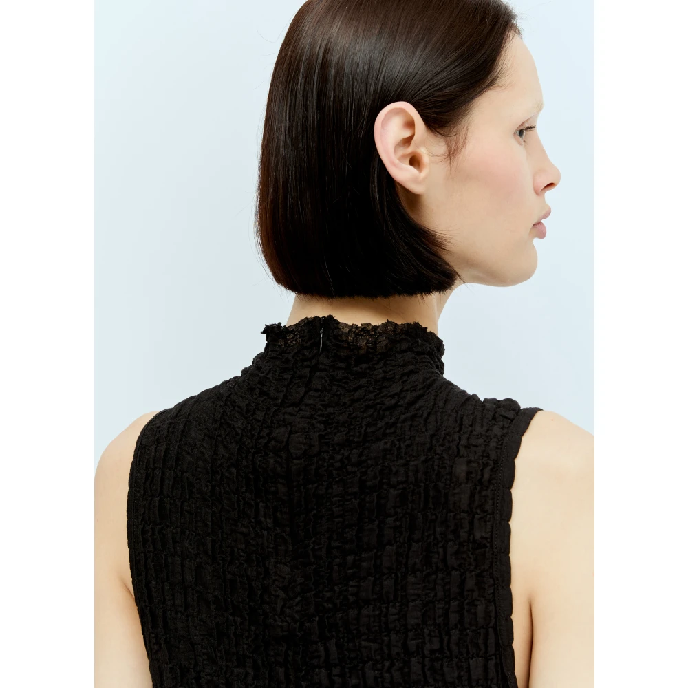 Song for the Mute Ruched Weave High Neck Midi Dress Black Dames