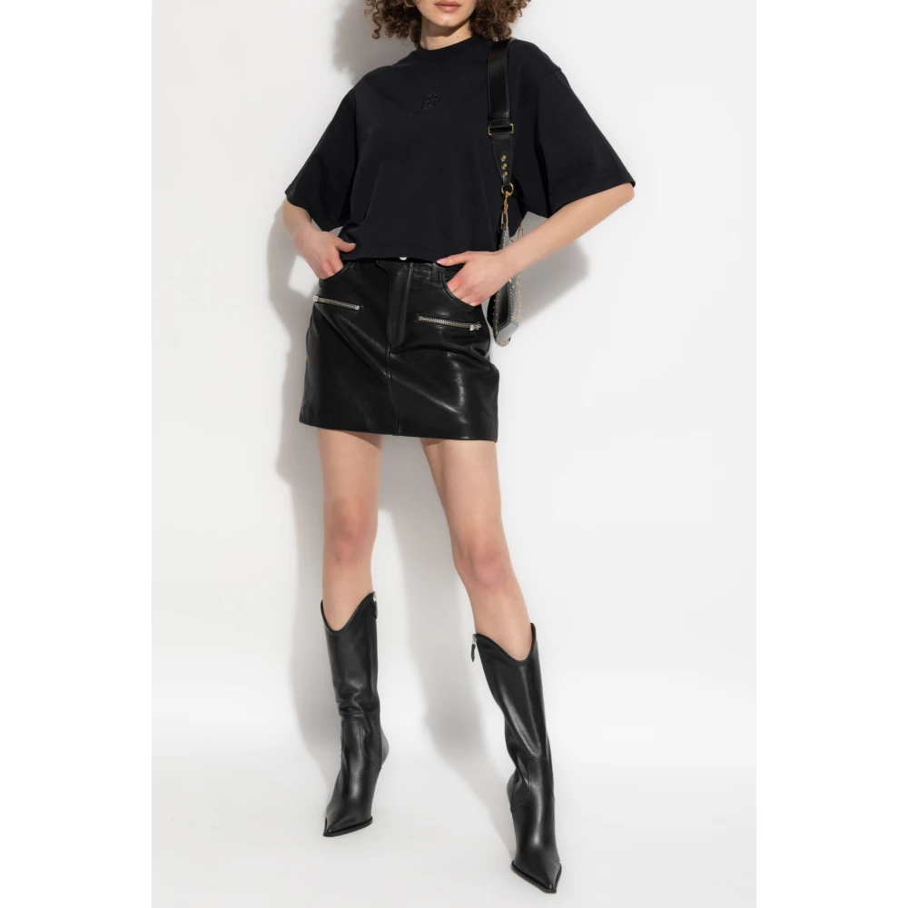 Anine Bing T-shirt 'Myers' Black Dames