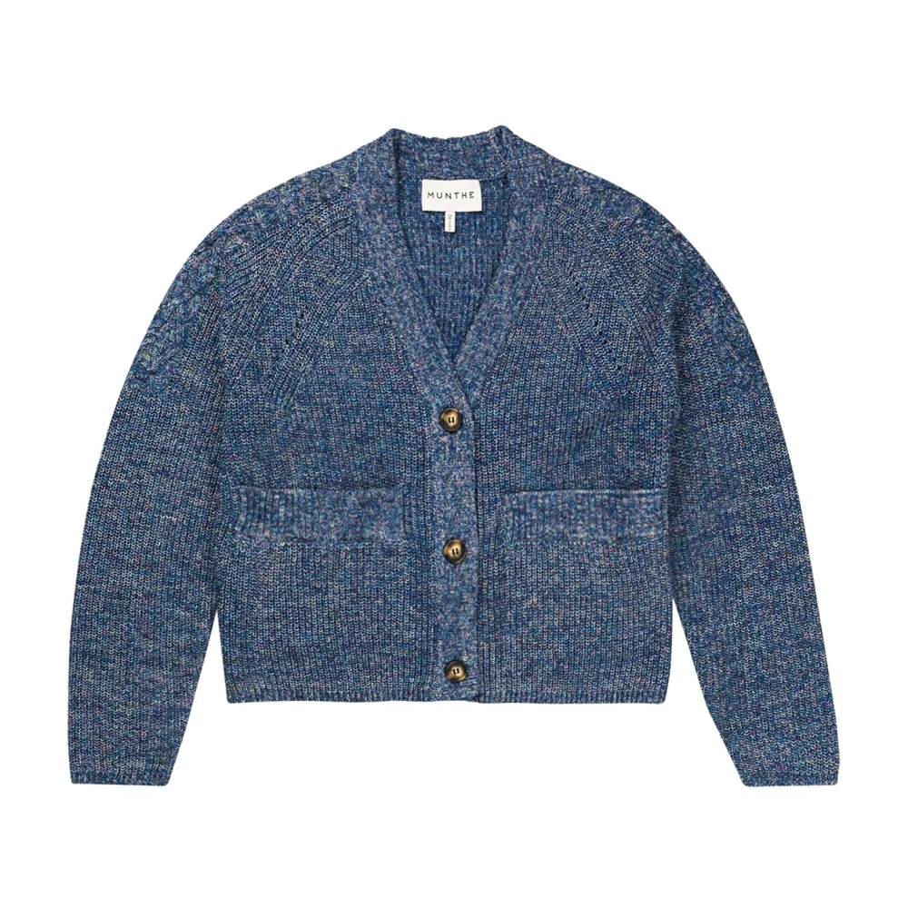 Munthe Zachte en Comfortabele Trui met Knoopsluiting Blue Dames