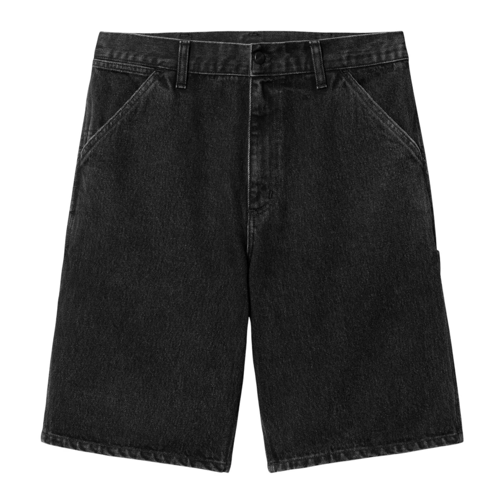 Carhartt Wip Men's Black Denim Shorts, W31, Stone Washed Denim Shorts