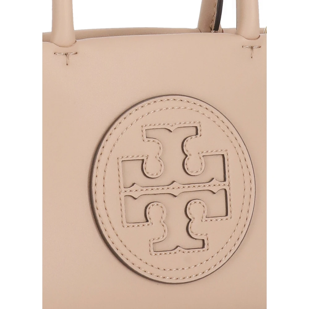 TORY BURCH Eco-lederen winkeltas met dubbel T-logo Beige Dames