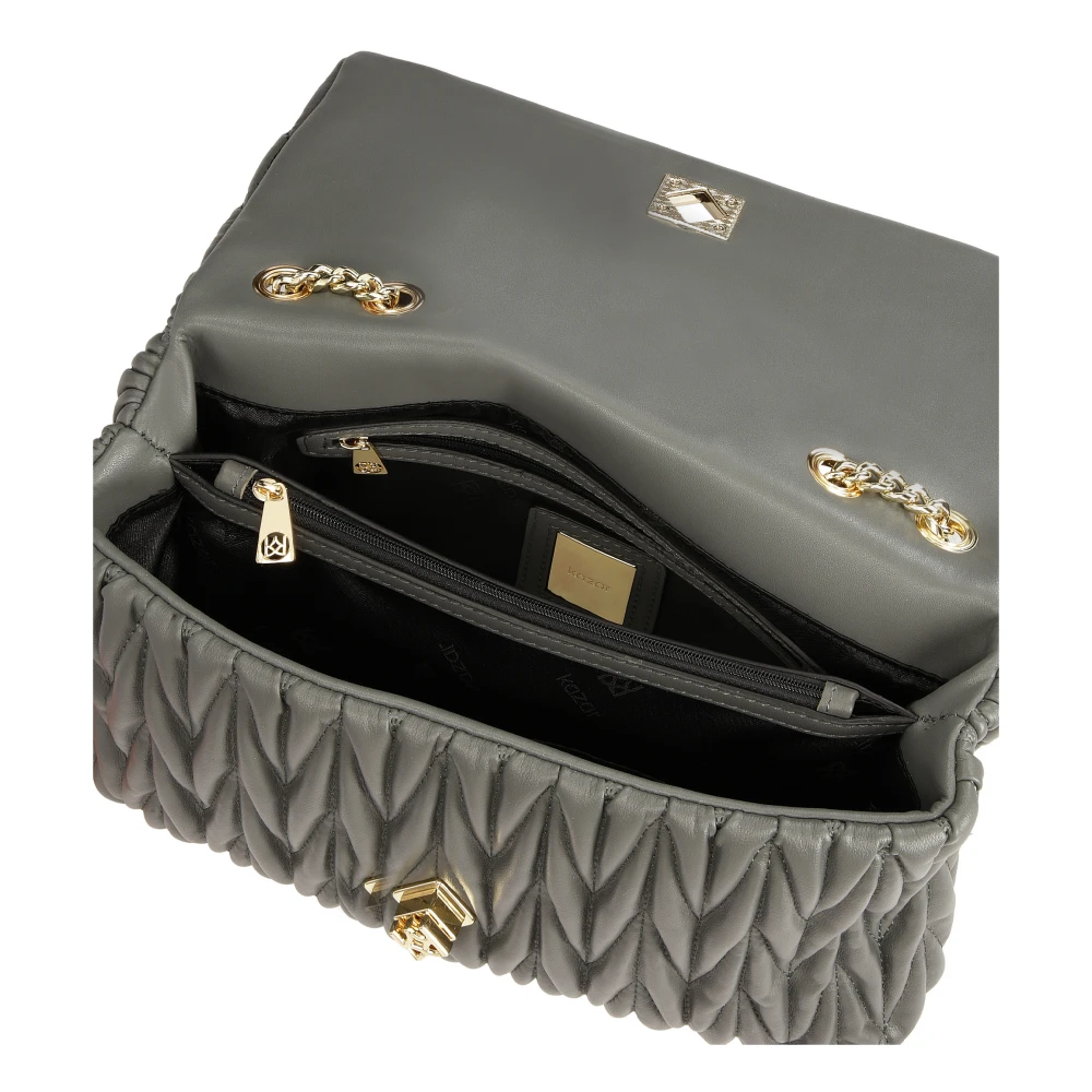 Kazar Grijze kettinghandtas met opvallend quilten Gray Dames