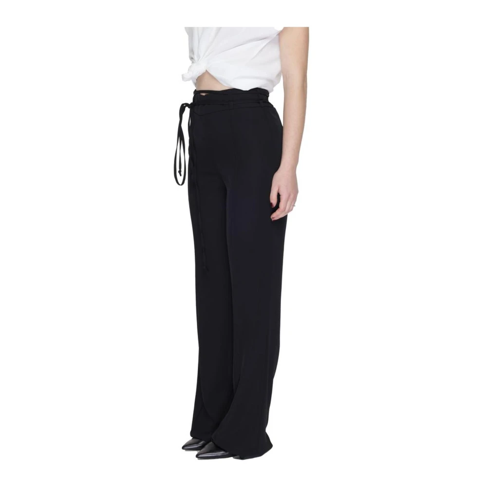 Sandro Ferrone Polyester Bootcut Broeken voor Vrouwen Black Dames
