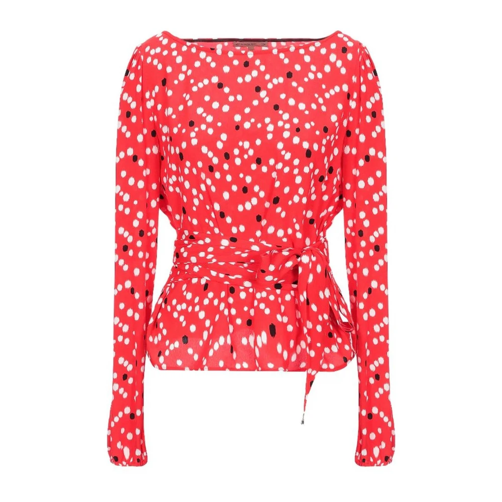 PATRIZIA PEPE Polka Dot Ronde Hals Sweater Red Dames