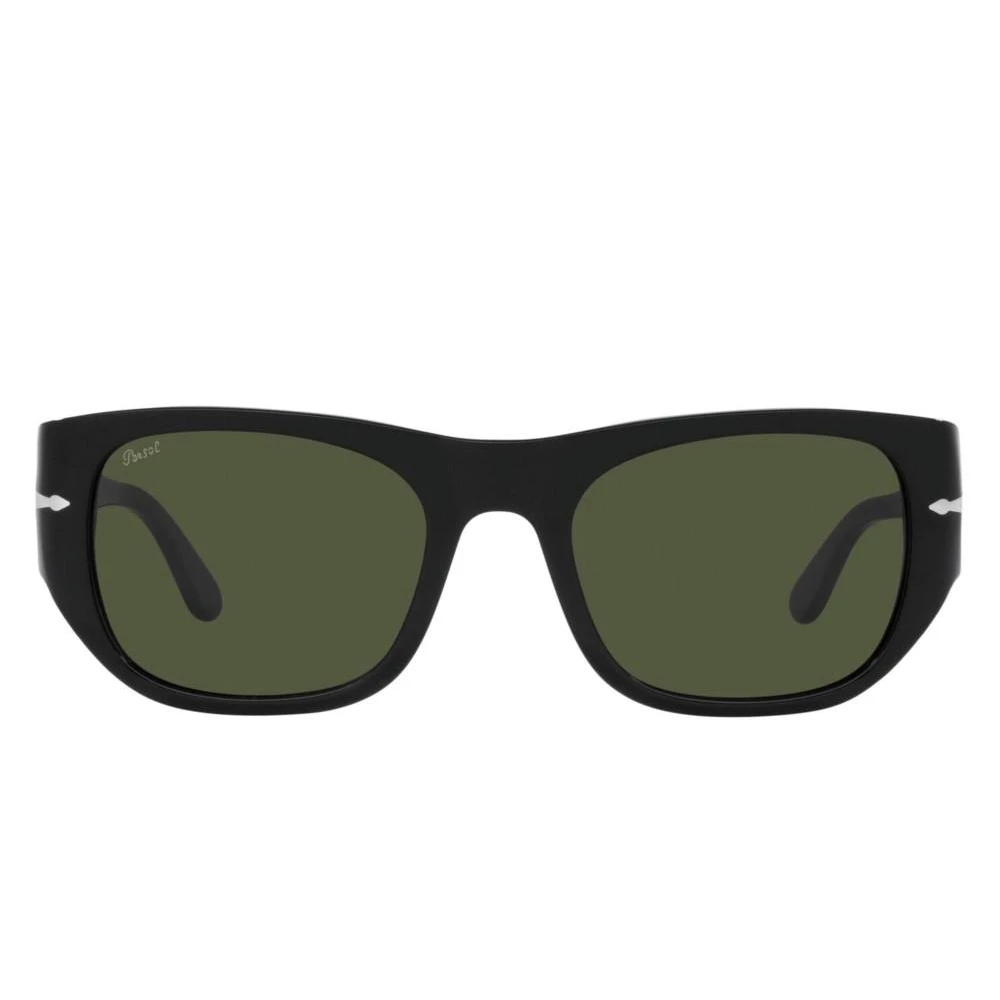 Persol Stijlvolle zonnebril met groene lens Black Unisex