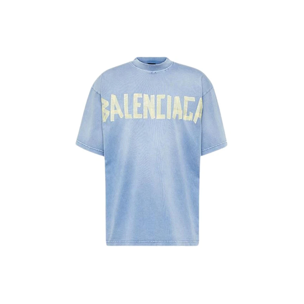 Balenciaga Vintage Oversize Tee Shirt Unisex Blue Heren
