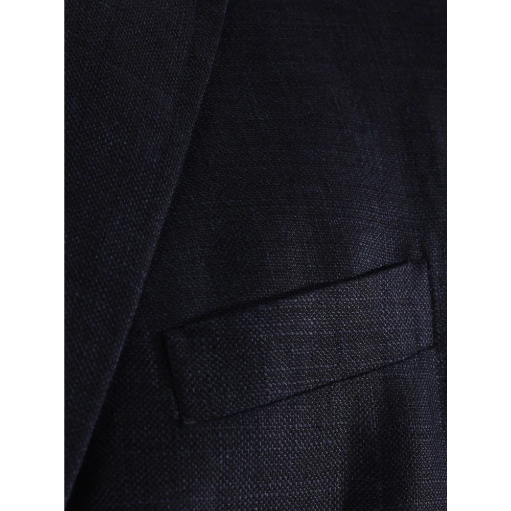 Ermenegildo Zegna Blauwe Linnen en Wol Jas Blue Heren