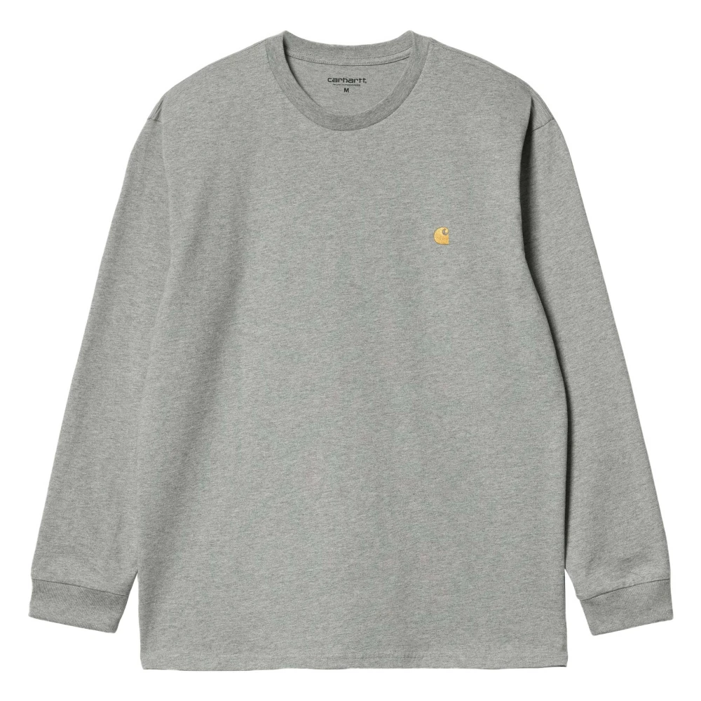 Carhartt WIP Chase Longsleeve T-shirt Grijs Heather goud Gray Heren