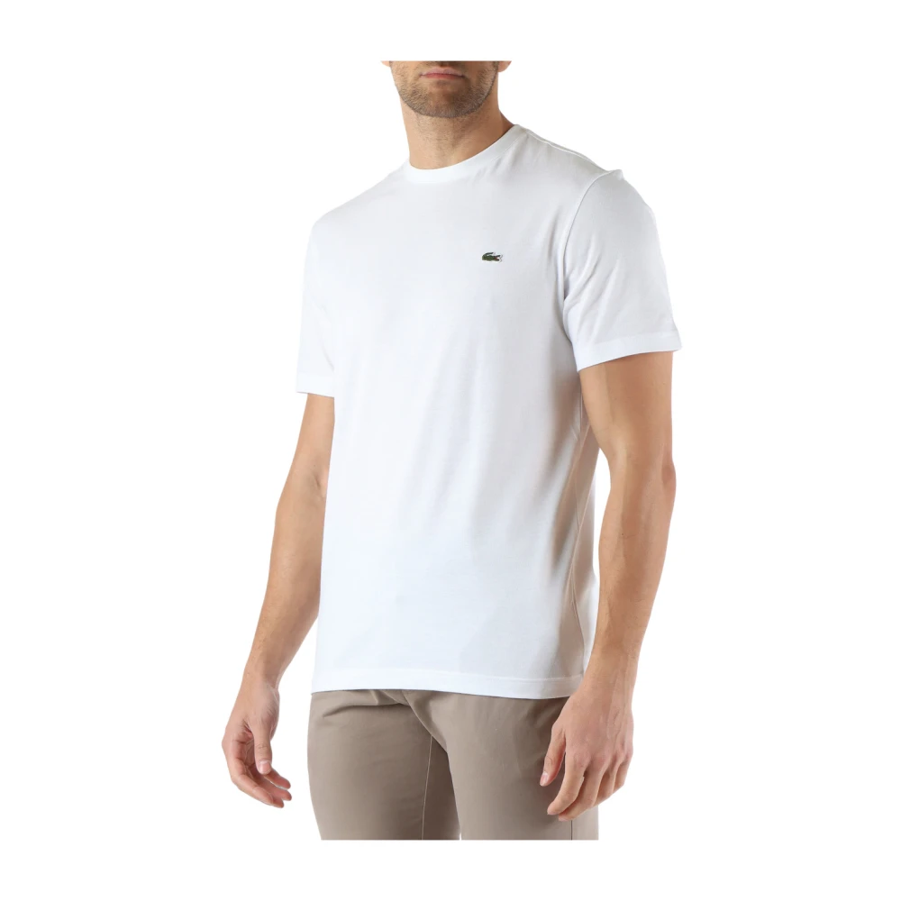 Lacoste Regular Fit Katoenen T-shirt met Logo Patch White Heren