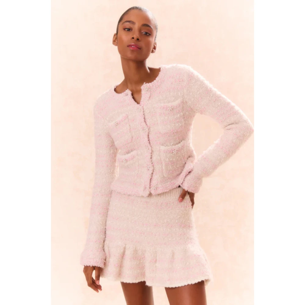 Loveshackfancy Roze Blanca Gebreid Vest Pink Dames