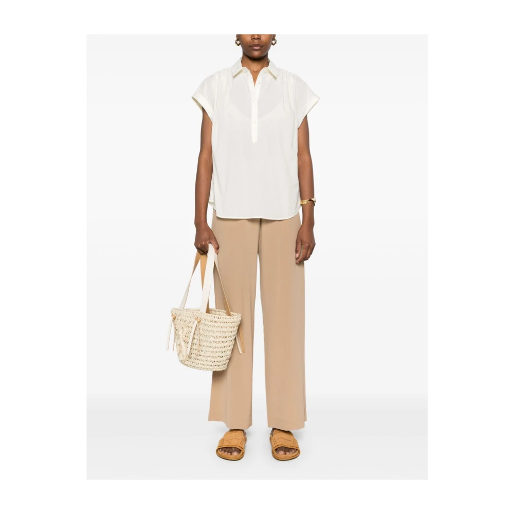 Woolrich Witte Klassieke Kraag Shirt Kapmouwen White Dames