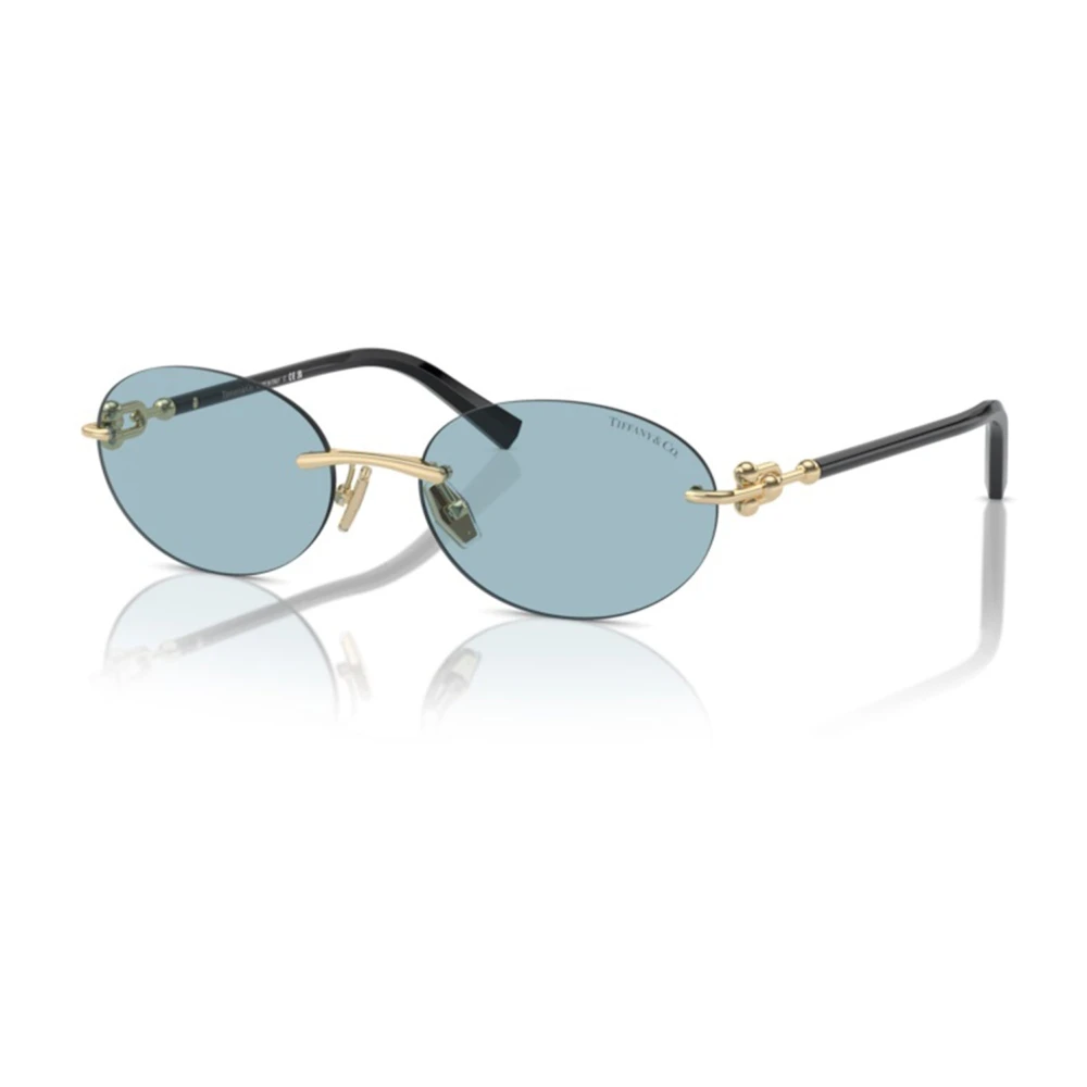 Tiffany Women's Yellow Sunglasses, 56 Mm, Oval Metal Eyewear With Hardwear Hinge