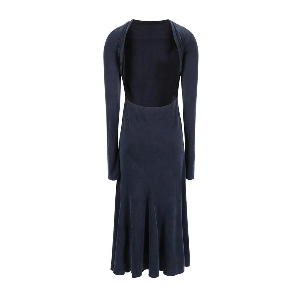 Andamane Monochrome Open Rug Midi Jurk Blue Dames