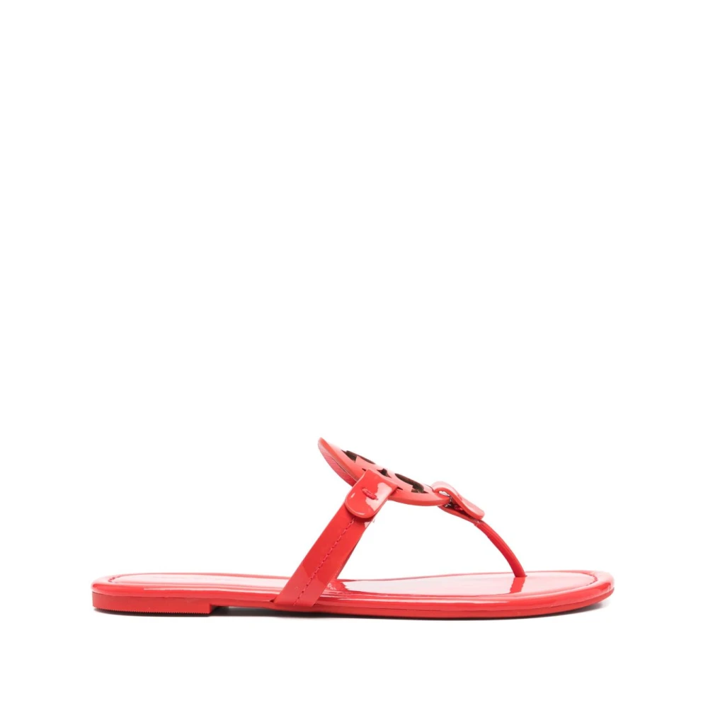 Tory Burch Women's Red Flip Flops, 3 1/2 Uk, Leather Thong Sandals