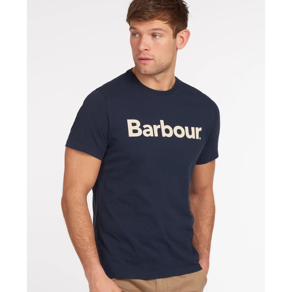 Barbour Logo T-Shirt in New Navy Blue Heren