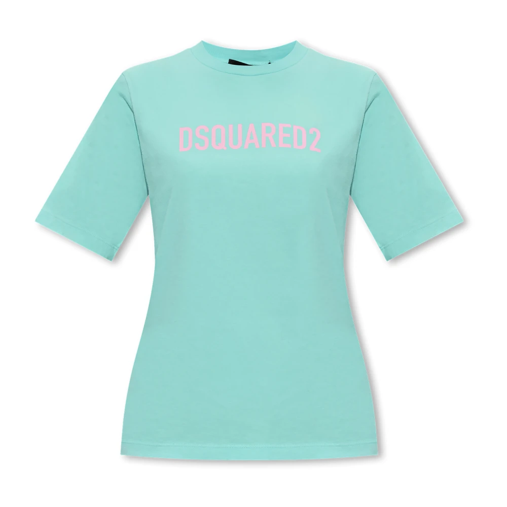Dsquared2 T-shirt met logo Green Dames