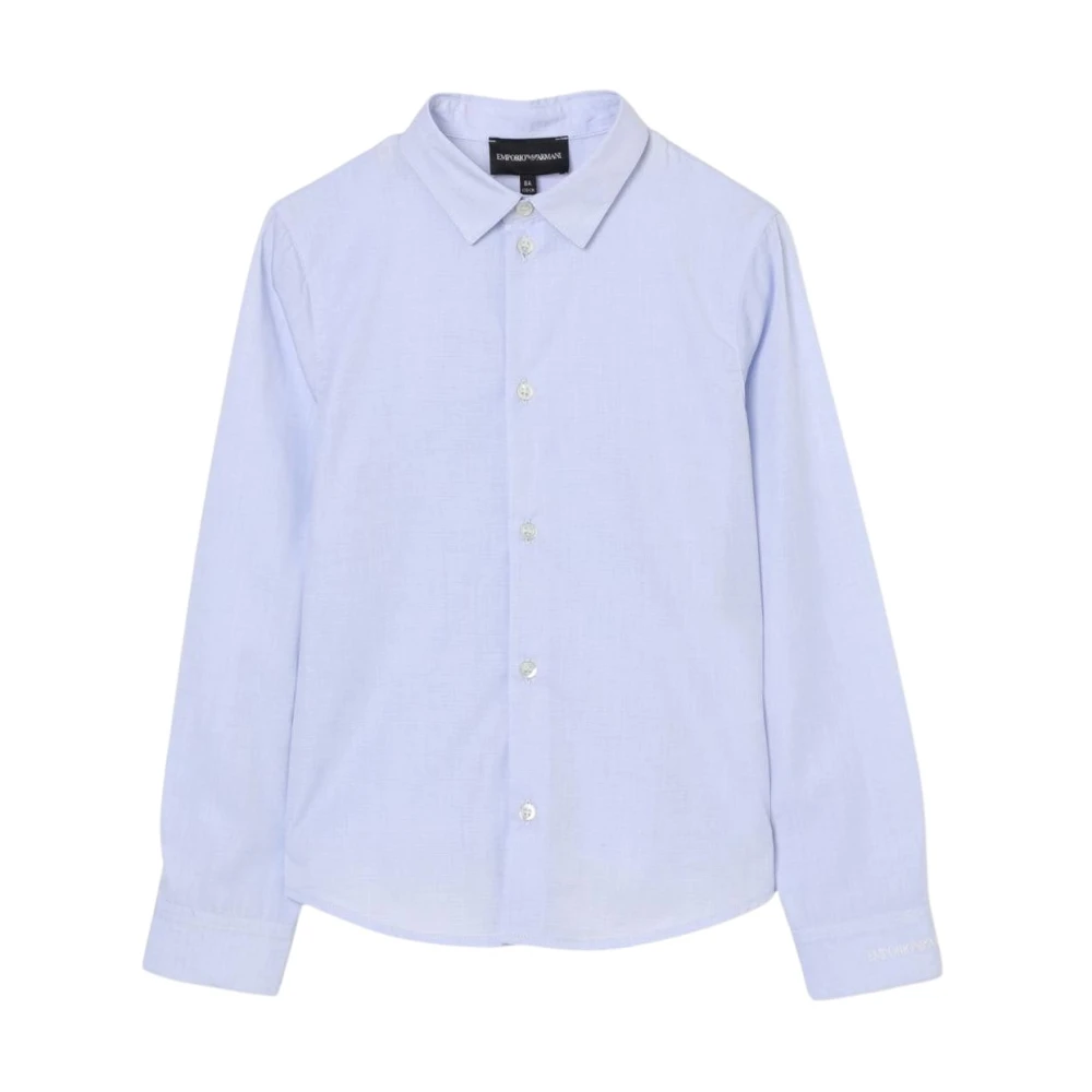 Emporio Armani Boys Blue Stylish Cotton Shirt For Kids