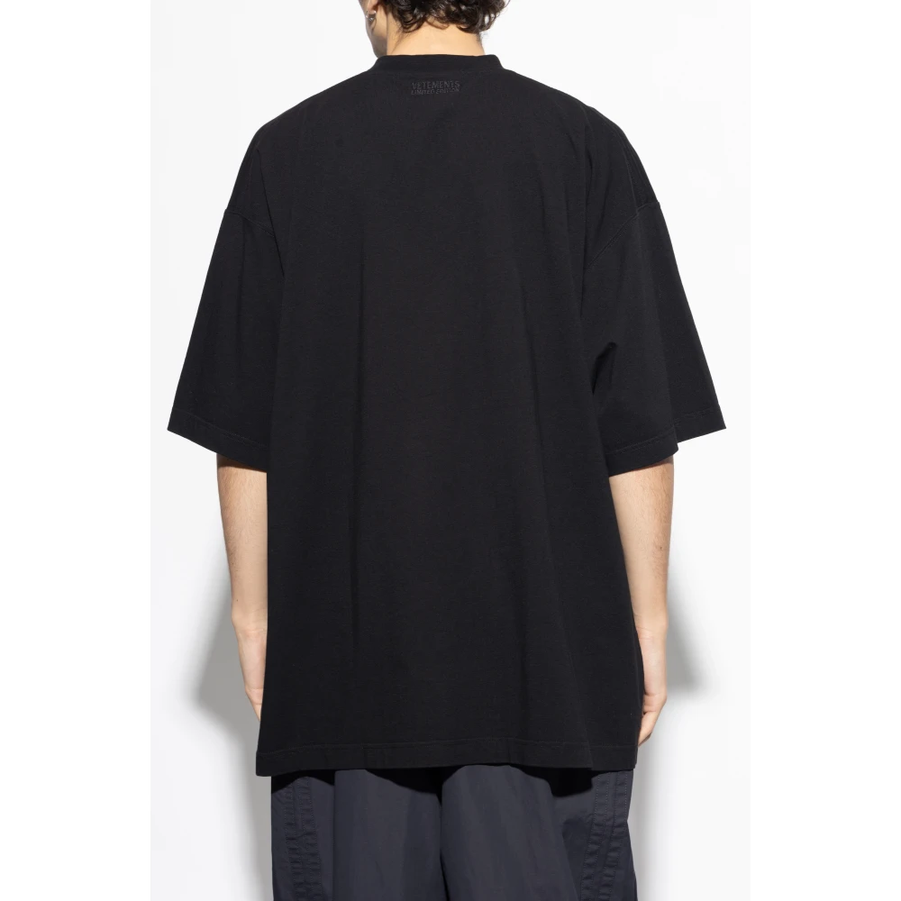 Vetements Bedrukt T-shirt Black Heren
