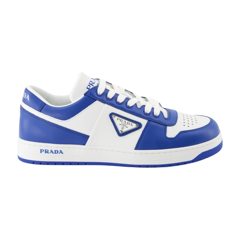 Prada Stads Läder Sneakers Blue, Herr