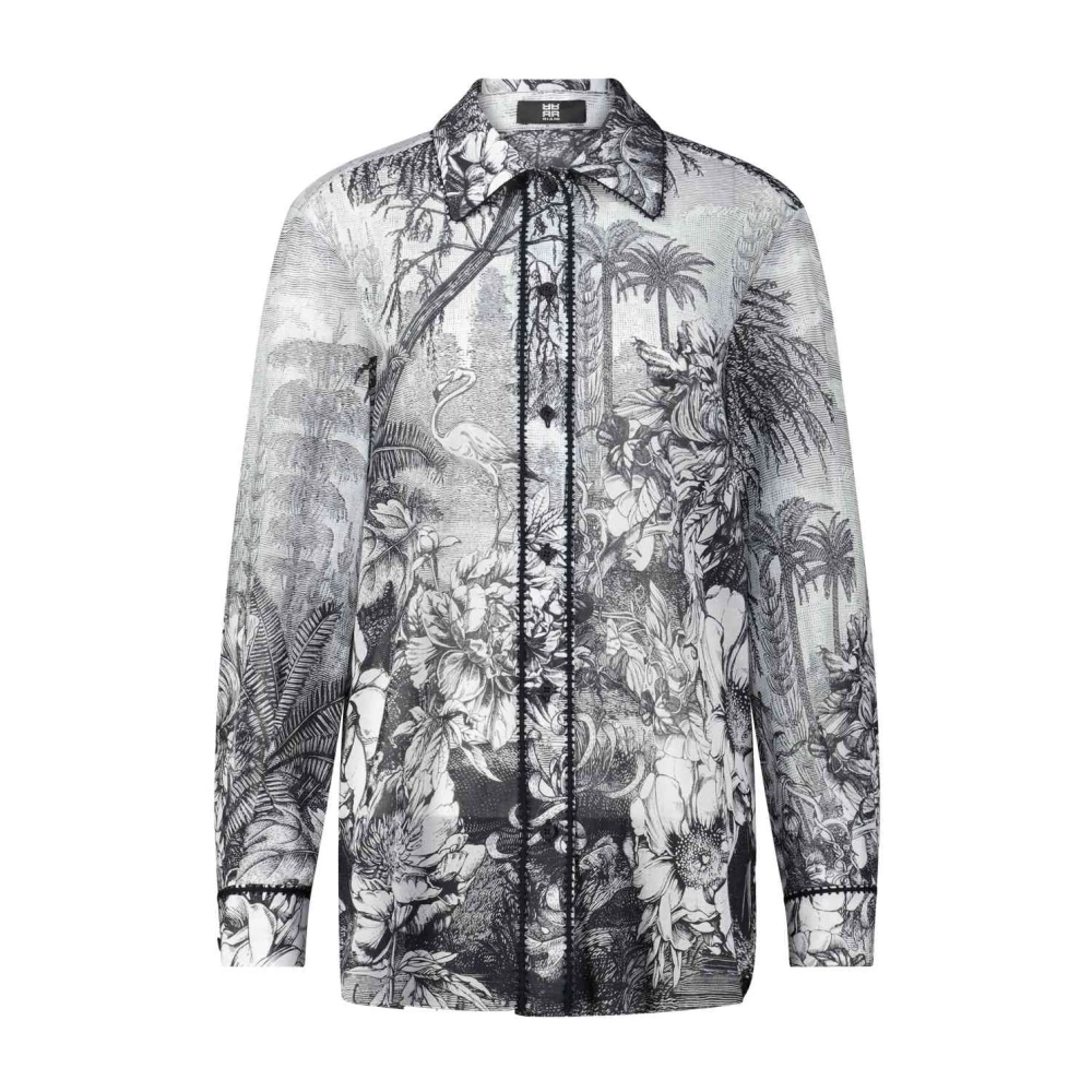 RIANI Exotische Bloemen Katoenen Blouse Gray Dames