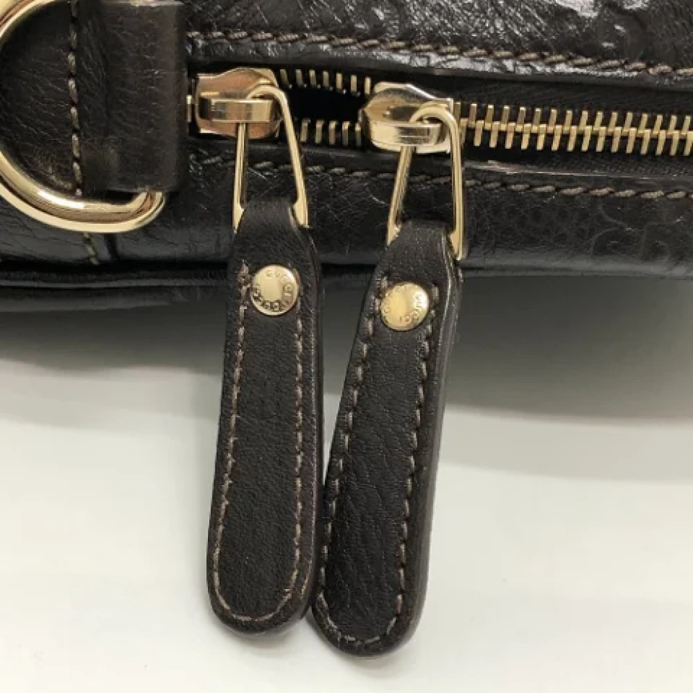 Gucci Vintage Pre-owned Leather gucci-bags Black Heren